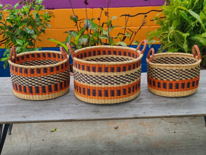 African Set of Three Baskets