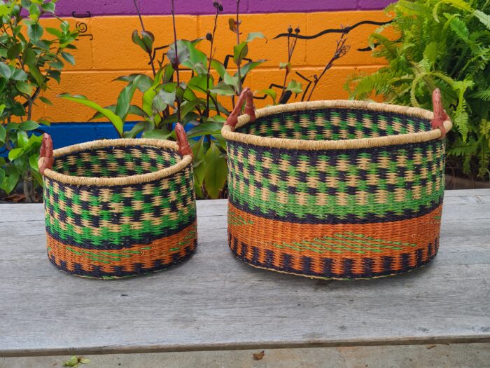 African Set of Two Baskets