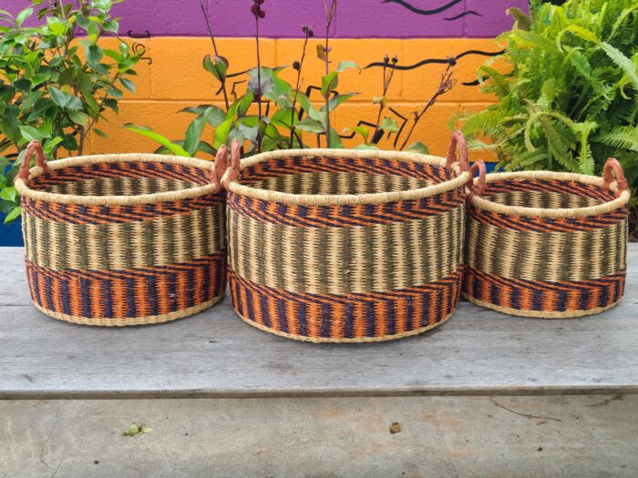 African Set of Three Baskets