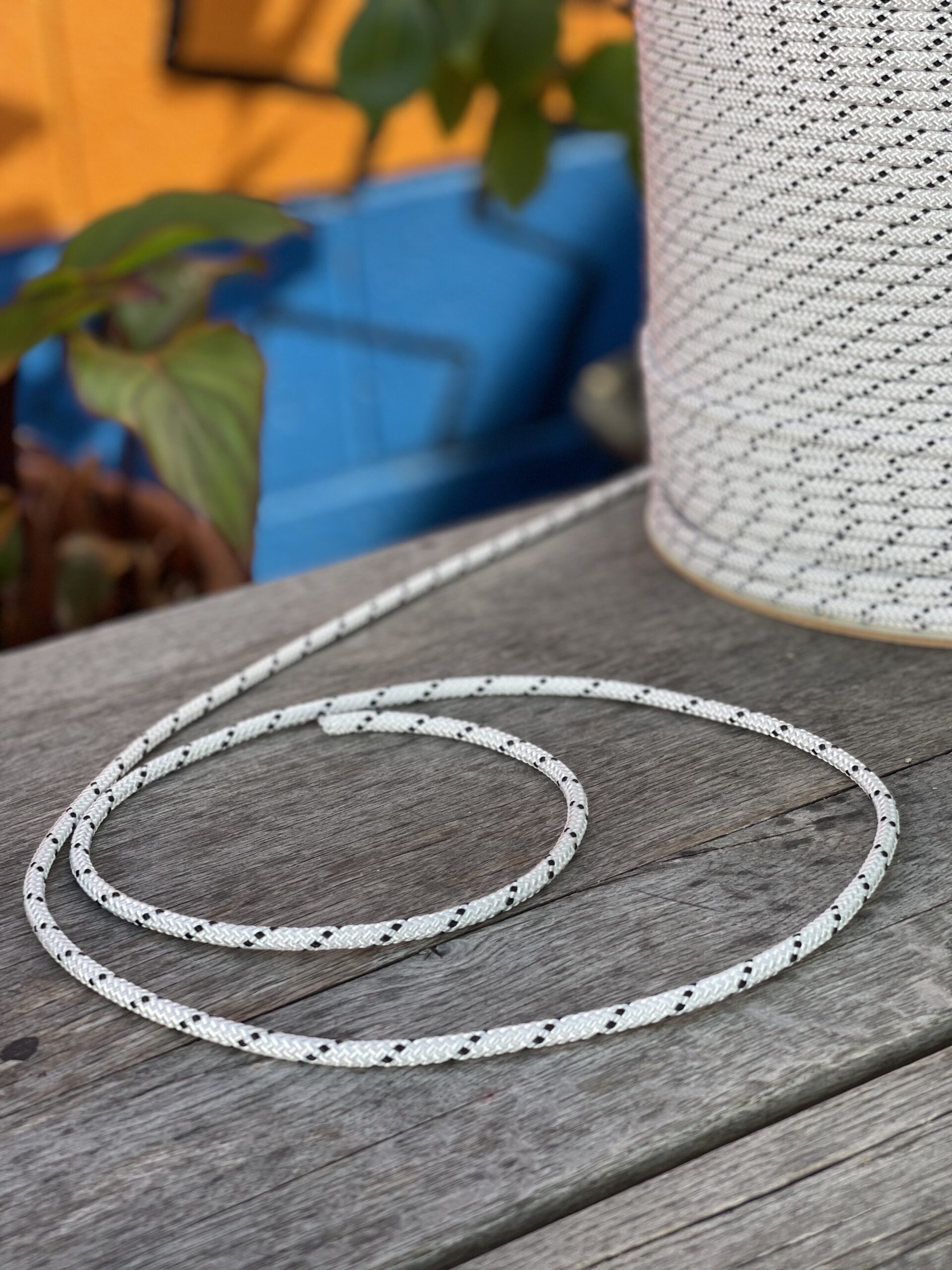 Drum Rope 5 mm White w/black