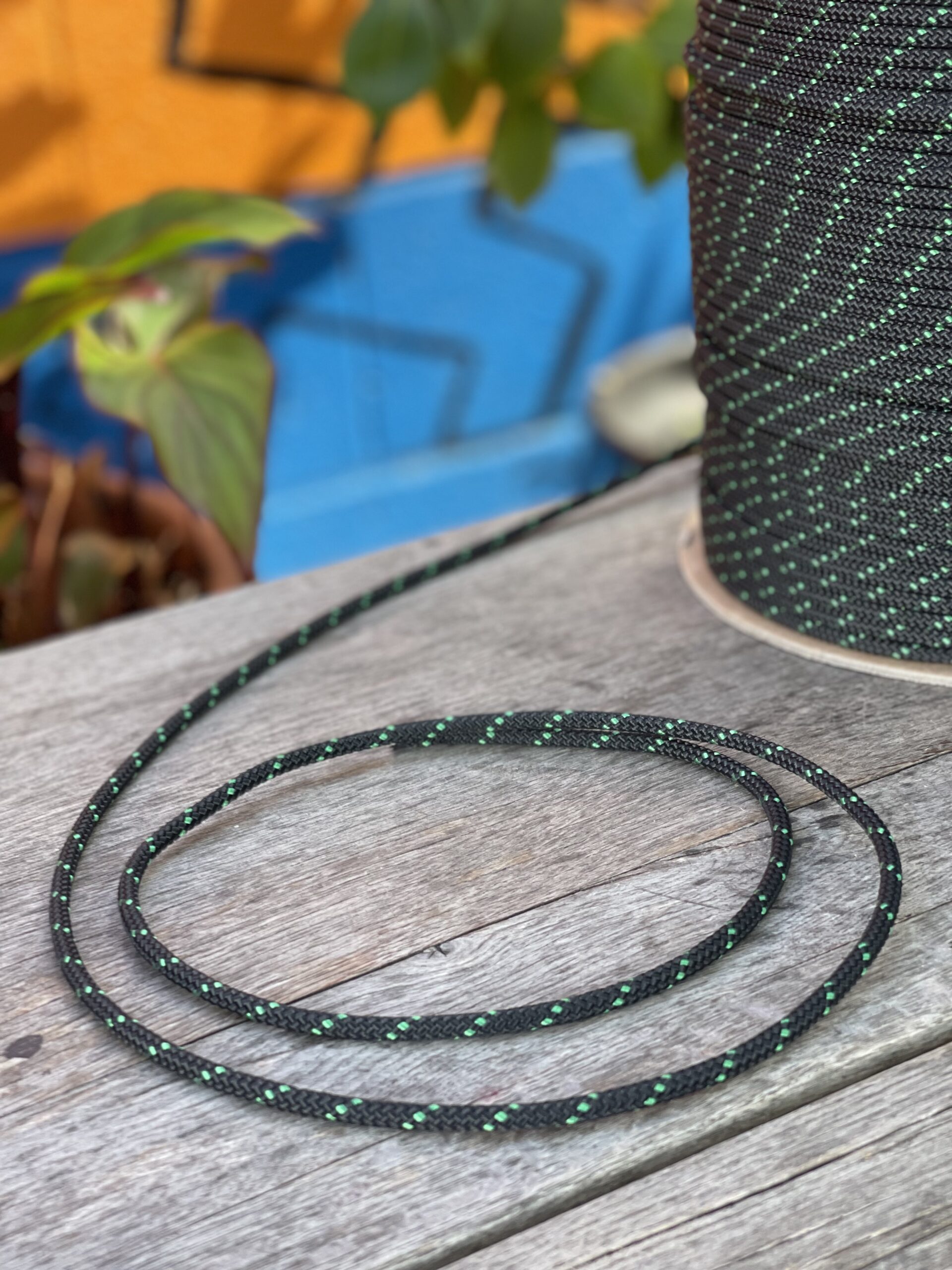 Drum Rope 5 mm Black w/green